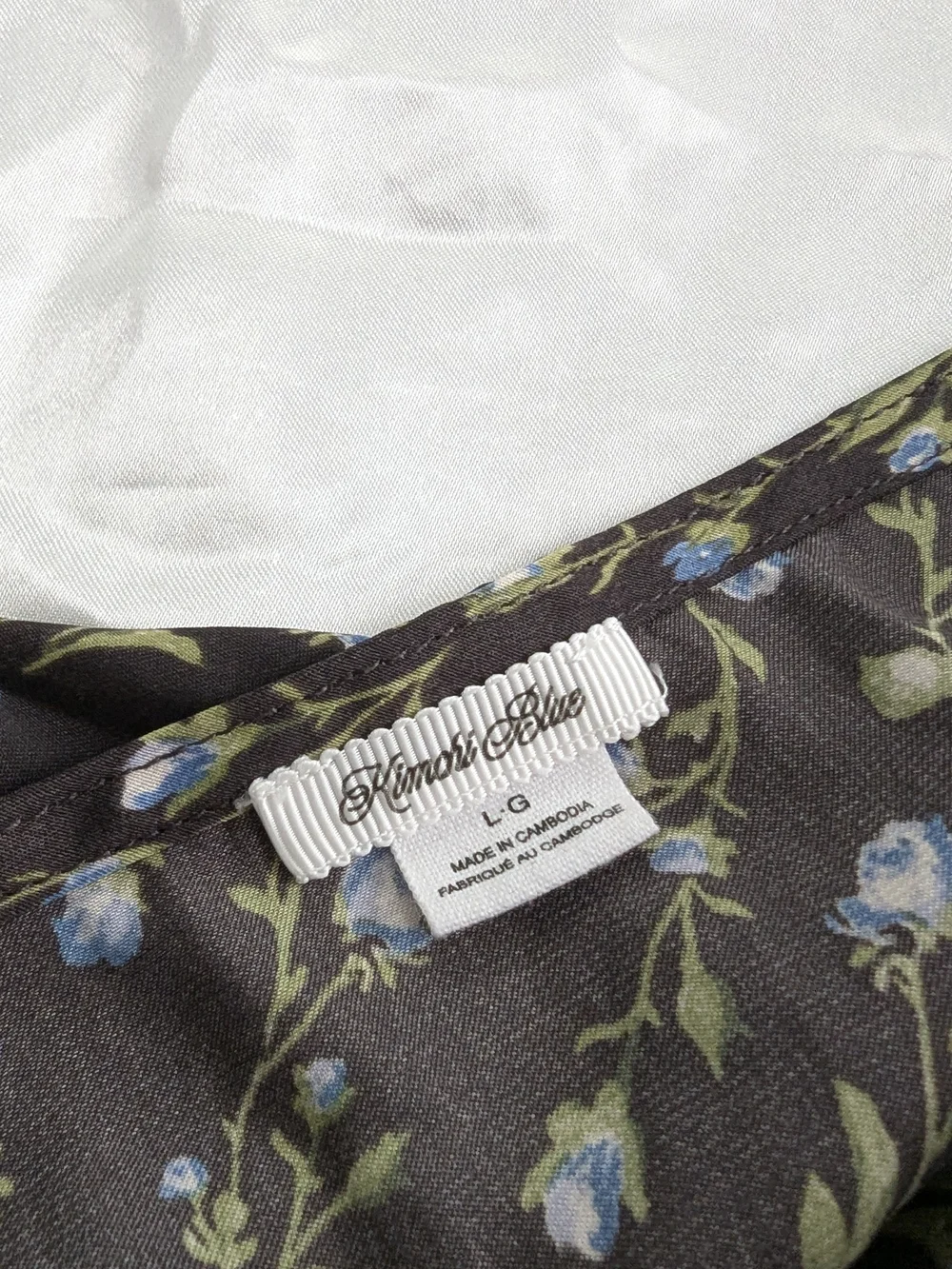 Kimchi Blue Black Mini Skirt with Blue Floral Print